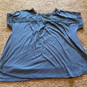 Chic Blue Lace Women's Blouse